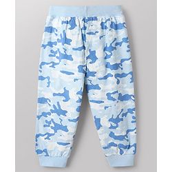 Babyhug Cotton Jersey Knit Camouflage Printed Lounge Pant Pack of 3 - Blue Grey Yellow