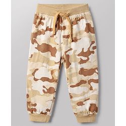 Babyhug Cotton Jersey Knit Camouflage Printed Lounge Pant Pack of 3 - Blue Grey Yellow