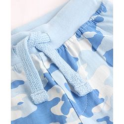 Babyhug Cotton Jersey Knit Camouflage Printed Lounge Pant Pack of 3 - Blue Grey Yellow