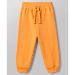 Babyhug Cotton Knit Jogger Fit Full Length Lounge Pant With Text & Dino Print Pack of 3 in Orange White