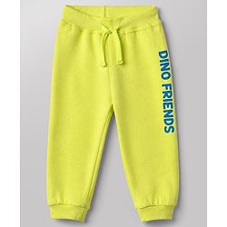 Babyhug Cotton Knit Jogger Fit Full Length Lounge Pant With Text & Dino Print Pack of 3 in Orange White