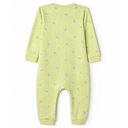 Babyhug Cotton Mix Knit Thermal Romper With Kite Print - Lemon yellow