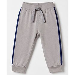 Babyhug Cotton Knit Jogger Fit Full Length Solid Lounge Pant with Ribbed Waist Pack of 3 in Grey