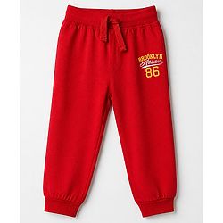 Babyhug Cotton Knit Jogger Fit Full Length Lounge Pant with Text Print Pack of 3 - Blue Yellow Red