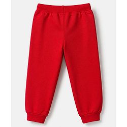 Babyhug Cotton Knit Jogger Fit Full Length Lounge Pant with Text Print Pack of 3 - Blue Yellow Red
