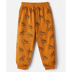 Babyhug Cotton Knit Full Length Jogger Fit Lounge Pant With Animal Print Pack of 3 in Navy Blue Grey Yellow