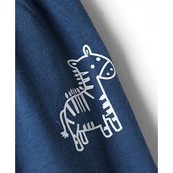 Babyhug Cotton Knit Full Length Jogger Fit Lounge Pant With Animal Print Pack of 3 in Navy Blue Grey Yellow