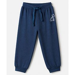 Babyhug Cotton Knit Full Length Jogger Fit Lounge Pant With Animal Print Pack of 3 in Navy Blue Grey Yellow