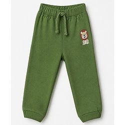 Babyhug Cotton Jersey Knit Full Length Lounge Pants with Lion & Elephant Print in Brown Green & Beige Pack of 3