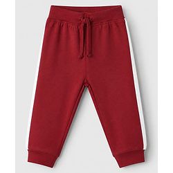 Babyhug Cotton Jersey Knit Full Length Track Pants WIth Animal Print Pack of 3 - Beige Navy Blue & Red