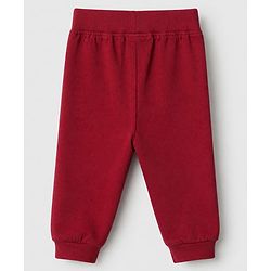 Babyhug Cotton Jersey Knit Full Length Track Pants WIth Animal Print Pack of 3 - Beige Navy Blue & Red