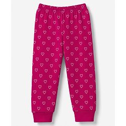Babyhug Cotton Knit Full Sleeves Front open Thermal Inner Wear Set With Heart Print- Fuchsia