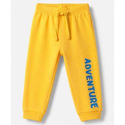 Babyhug Cotton Knit Full Length Jogger Fit Lounge Pant With Camouflage Print Pack of 2 in Yellow Blue