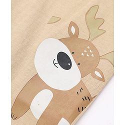 Babyhug Cotton Jersey Knit Jogger Fit Full Length Lounge Pant Pack of 2 With Deer Print in Red