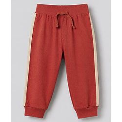 Babyhug Cotton Jersey Knit Jogger Fit Full Length Lounge Pant Pack of 2 With Deer Print in Red
