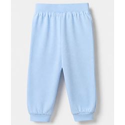 Babyhug Cotton Jersey Knit Full Length Lounge Pants With Vehicles & Fun Time Text Print Pack of 2 - Blue & Grey