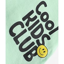 Babyhug 100% Cotton Terry Knit Full Length Lounge Pants With Text Print - Light Green