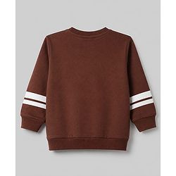 Babyhug Terry Knit Full Sleeves T-Shirt & Joggers Set With Text Print - Brown