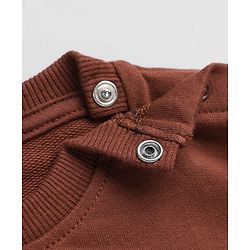 Babyhug Terry Knit Full Sleeves T-Shirt & Joggers Set With Text Print - Brown