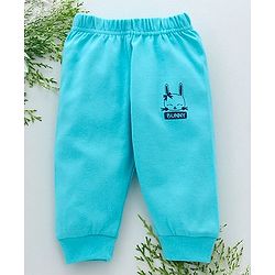 Babyhug Full Length Cotton Lounge Pant Bunny Print - Aqua Blue - 12-18 M Blue