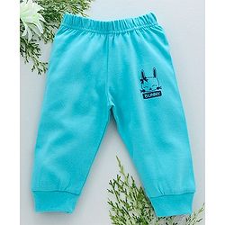 Babyhug Full Length Cotton Lounge Pant Bunny Print - Aqua Blue - 12-18 M Blue