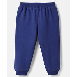 Babyhug Cotton Terry Knit Jogger Fit Full Length Lounge Pant with Fun Time Text Print - Blue