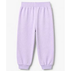 Babyhug Cotton Knit Full Length Lounge Pants with Rainbow Patch and Bow Applique Pack of 3 - Green Purple Pink