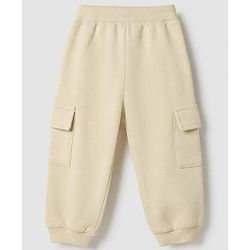 Babyhug 100% Cotton Terry Knit Full Sleeves T-Shirt and Joggers Set With Dino Patch - Brown