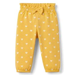 Babyhug Cotton Jersey Knit Full Length Track Pant With Bow Applique & Heart Print Pack of 3 - Blue Mustard & Red