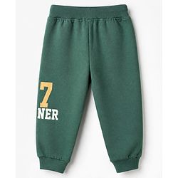 Babyhug 100% Cotton Terry Knit Full Sleeves Hooded T-Shirt and Jogger with New York City Print with Kangaroo Pockets - Green