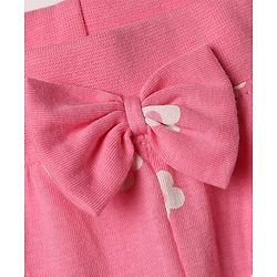 Babyhug Cotton Jersey Jogger Fit Lounge Pants with Floral, Cherry & Strawberry Print with Bow Pack of 3 - Pink, Violet & Light Green
