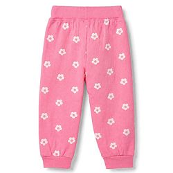 Babyhug Cotton Jersey Jogger Fit Lounge Pants with Floral, Cherry & Strawberry Print with Bow Pack of 3 - Pink, Violet & Light Green