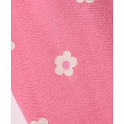 Babyhug Cotton Jersey Jogger Fit Lounge Pants with Floral, Cherry & Strawberry Print with Bow Pack of 3 - Pink, Violet & Light Green
