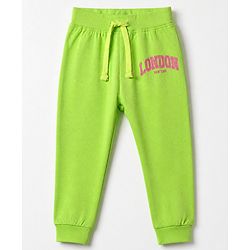 Babyhug Cotton Knit Full Length Jogger Fit Lounge Pant with London New York Print Pack of 3 in Orange Pink
