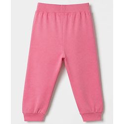 Babyhug Cotton Jersey Knit Jogger Fit Lounge Pants with Floral, Hearts & Smile Text Print with Bow Pack of 3 - Pink, Blue & Light Blue