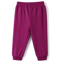 Babyhug Cotton Jersey Knit Jogger Fit Full Length Lounge Pant with Bow Print Pack of 2 In Blue Maroon