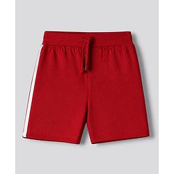 Babyhug 100% Cotton Jersey Knit Shorts With Lion & Text Print Pack of 2 - Red & Black