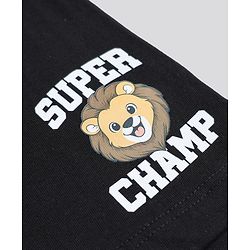 Babyhug 100% Cotton Jersey Knit Shorts With Lion & Text Print Pack of 2 - Red & Black