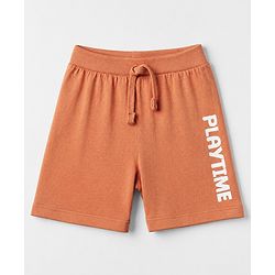 Babyhug 100% Cotton Single Jersey Knit Shorts with Tractor Print in Orange Blue & Cream Pack of 3