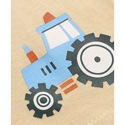 Babyhug 100% Cotton Single Jersey Knit Shorts with Tractor Print in Orange Blue & Cream Pack of 3
