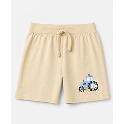 Babyhug 100% Cotton Single Jersey Knit Shorts with Tractor Print in Orange Blue & Cream Pack of 3
