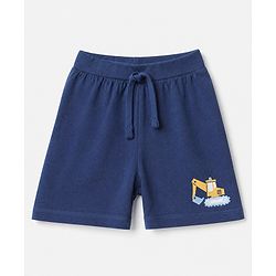 Babyhug 100% Cotton Single Jersey Knit Shorts with Tractor Print in Orange Blue & Cream Pack of 3