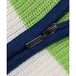 Babyhug Fur- Lined Knit Full Sleeves Hooded Sweater with Bear Embroidery - Navy Blue