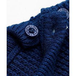 Babyhug Knit Full Sleeves Pullover with Stripes & Number Patch - Navy Blue