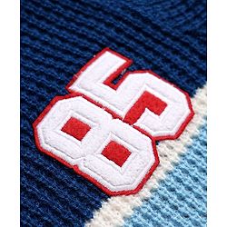 Babyhug Knit Full Sleeves Pullover with Stripes & Number Patch - Navy Blue