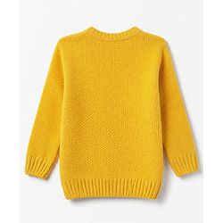 Babyhug Knit Full Sleeves Pullover with Cable Knit Design - Yellow