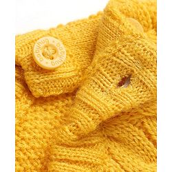 Babyhug Knit Full Sleeves Pullover with Cable Knit Design - Yellow