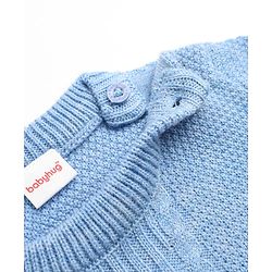 Babyhug Knit Full Sleeves Striped Sweater Set - Yellow & Blue