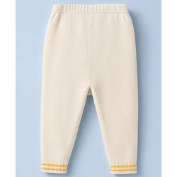 Babyhug Knit Full Sleeves Striped Sweater Set - Offwhite