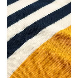 Babyhug Knit Full Sleeves Striped Sweater Set - Yellow